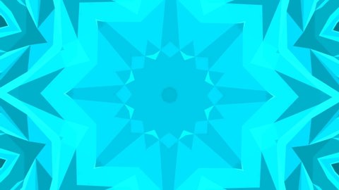 aqua kaleidoscope animation rotation background geometric mosaic abstract backdrop 