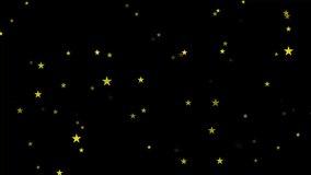neon stars color changing loop animation,falling stars on dark background,glowing and shiny stars,party and celebration concept