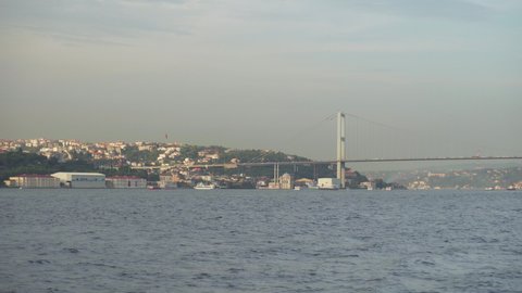 Awesome view of the Bosphorus Bridge (the 15 July Martyrs Bridge) in Istanbul, Turkey. Istanbul is a popular tourist destination in the world.