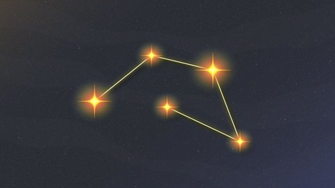 Starry constellation. Astrology animation. Cartoon