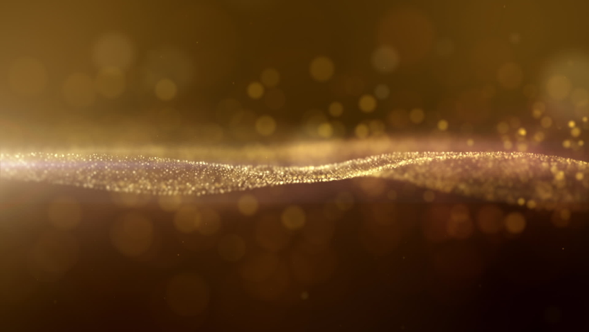 Abstract luxurious, premium glittering golden particles grid motion background floating in cyberspace loop background | Shutterstock HD Video #1087280648