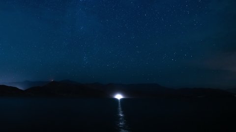 Perseid Meteor Shower North Sky Milky Way Galaxy Over Lake Isabella Sierra Nevada Mts California USA