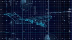 Animation of financial data processing and plane on blue background. global business, finances, connections and digital interface concept digitally generated video. - Powered by Shutterstock - Get 15% off with code: PIKWIZARD15