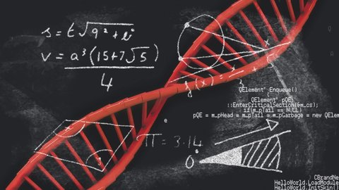 Animation Dna Strand Mathematical Equations Data Stock Footage Video ...
