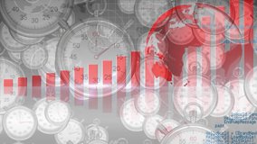 Animation of statistics with data processing and stopwatches. global business and productivity concept digitally generated video. - Powered by Shutterstock - Get 15% off with code: PIKWIZARD15