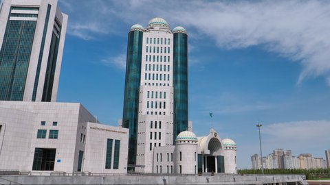 Nur sultan , Kazakhstan - 05 16 2018: The Parliament building of Kazakhstan in the city of Astana now Nur-Sultan
