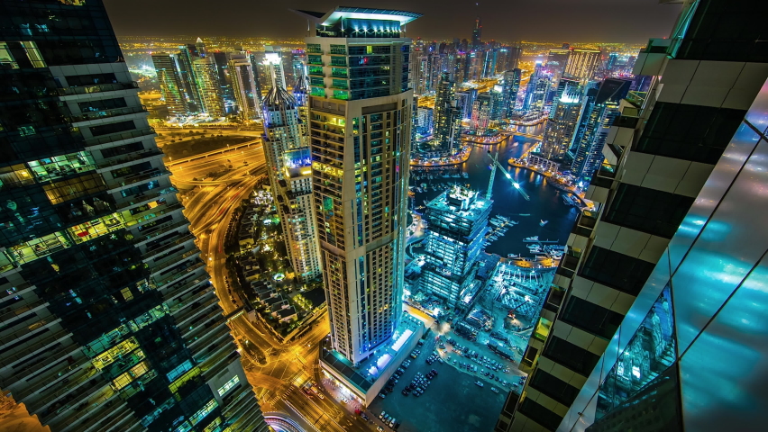 Dubai Marina time lapse - united arab emirates 