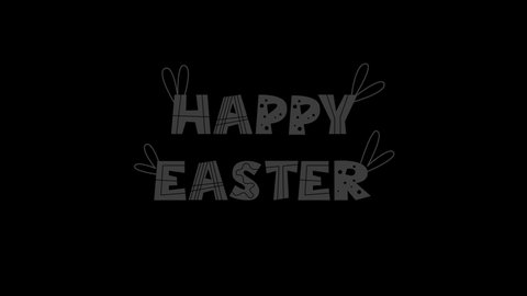 Happy Easter text animation on a transparent background