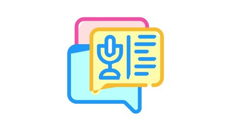 voice chatting with call center color icon animation