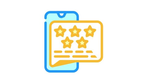 review of call center work color icon animation