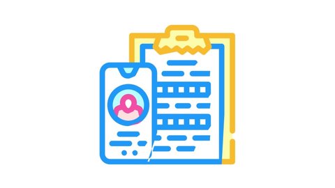 client questionnaire call center color icon animation