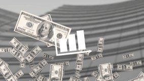 Animation of american dollar bills floating over statistics. global data processing, business and finance concept digitally generated video. - Powered by Shutterstock - Get 15% off with code: PIKWIZARD15