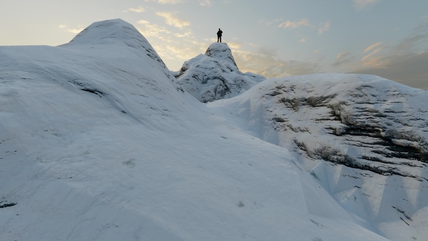 A successful man who climbed to the top of the mountain