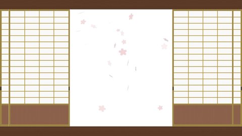 Shoji open and countdown in cherry blossoms dance 