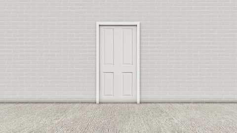 Doors Open. Animation Soft eco world. 3d rendering