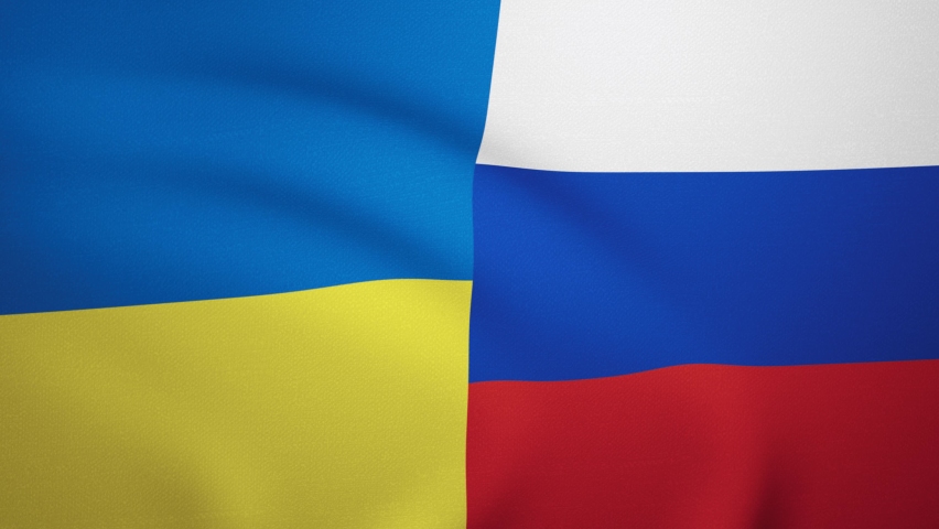 Waves Ukraine and Russia flags - Flags of countries Royalty-Free Stock Footage #1087378934