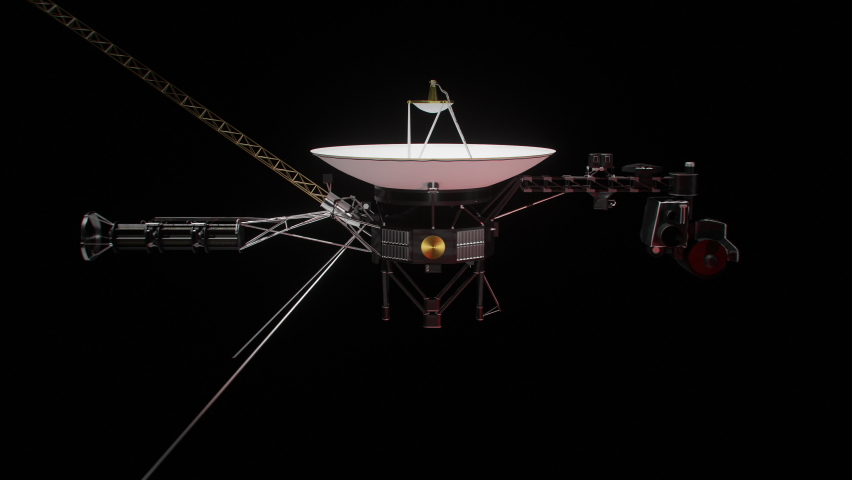 Loop - Spinning turntable of the  NASA and JPL Voyager Space Probe (3d illustration)
