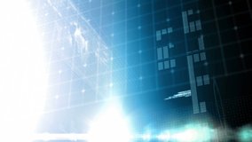 Animation of digital data processing over screen and glowing blue lights. global data processing and digital interface concept digitally generated video. - Powered by Shutterstock - Get 15% off with code: PIKWIZARD15