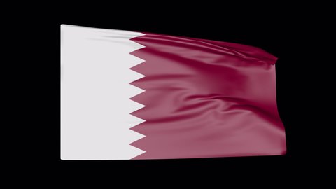 A beautiful view of Qatar flag  video. Wonderful shiny flag. Sign of Qatar. Background,  Alpha Cannel, Looped, Flag HD resolution. Qatar fleg Closeup. Full HD vide.