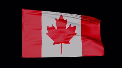 A beautiful view of Canada flag  video. Wonderful shiny flag. Sign of Canada. Background,  Alpha Cannel, Looped, Flag HD resolution. Canada flag Closeup. Full HD vide.