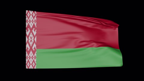 A beautiful view of Belarus flag video. Wonderful shiny flag. Sign of Belarus. Background,  Alpha Cannel, Looped, Flag HD resolution. Belarus flag Closeup. Full HD vide.