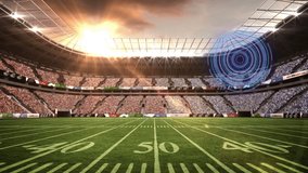 Animation of scanner with countdown processing over american football pitch at stadium. sport, competition, global communication and data technology concept digitally generated video. - Powered by Shutterstock - Get 15% off with code: PIKWIZARD15