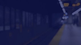 Animation of clock moving fast over train. global business, travel and productivity concept digitally generated video.