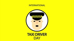 International Taxi Driver Day Icon, art video illustration.