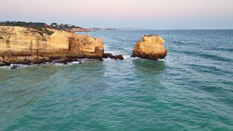 Cliffs on Sao Rafael beach by the Atlantic Ocean, Algarve, Portugal