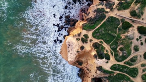 Cliffs on Sao Rafael beach by the Atlantic Ocean, Algarve, Portugal