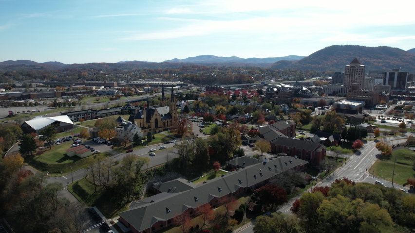 Aerial View of Roanoke, Virginia. St. Andrew