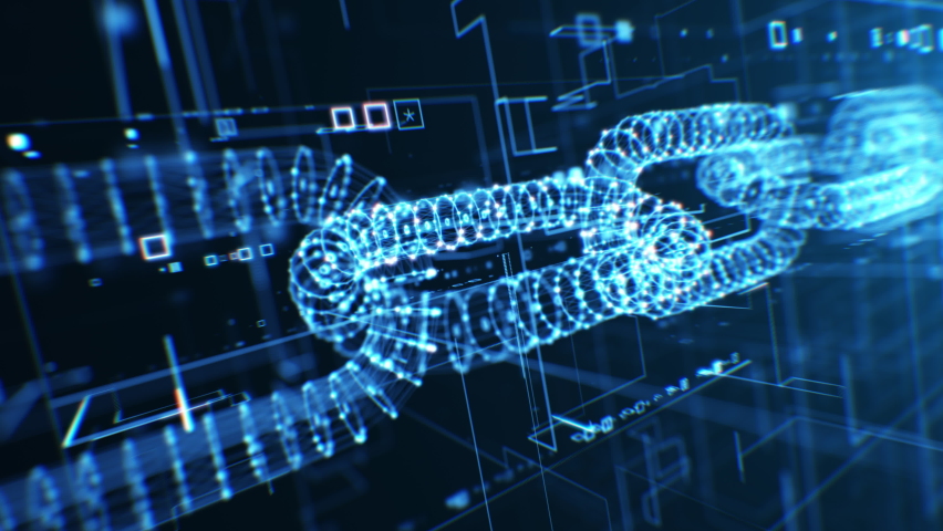 Blockchain Abstract Structure Illustration Blue Color. Beautiful Transaction Process Block Chain Lines and Numbers Connected Motion Design 3d Animation. Global Digital Currency Business Concept 4k. Royalty-Free Stock Footage #1087435442