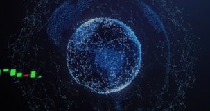 Animation of financial data processing over globe on black background. global finance, business and digital interface concept digitally generated video. - Powered by Shutterstock - Get 15% off with code: PIKWIZARD15