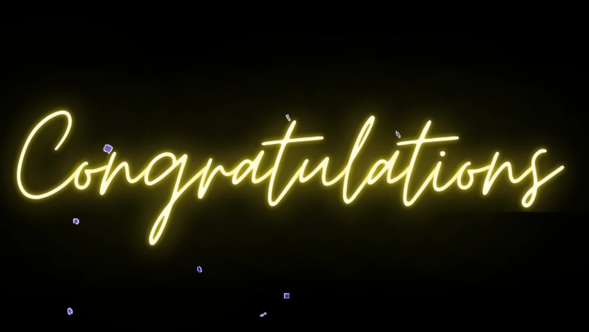 Congratulations. Animated text with garlands and confetti. Congratulations, victory, birthday. 4k animation. | Shutterstock HD Video #1087450001