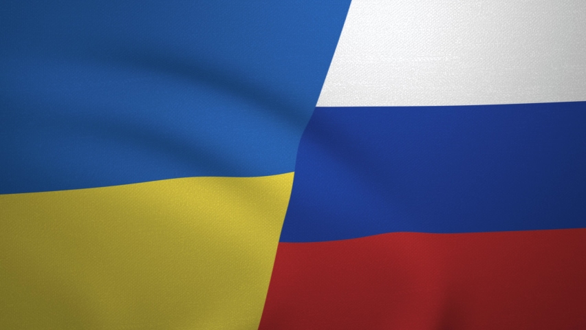 Stop Russian invasion into Ukraine - Stop gesture and fist sign - Ukraine and Russia flags | Shutterstock HD Video #1087452371