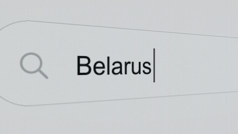Belarus - Internet browser search bar typing ex-soviet country name.
