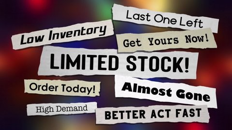 Limited Stock Order Now Low Inventory Supply Shortage News Headlines 3d Animation