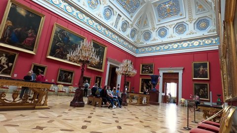 Saint Petersburg, Russia, May 11, 2021. Winter Palace in St. Petersburg, interior of the Hermitage Museum.