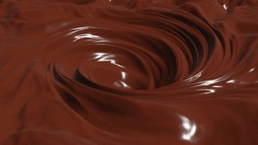 Beautiful melted chocolate animation. 4k video footage suitable for chocolate bar promotion or hot chocolate drink.
