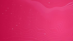 White liquid wavy lines and dots on pink background. Abstract modern geometric minimal motion design. Seamless looping. Video animation Ultra HD 4K 3840x2160