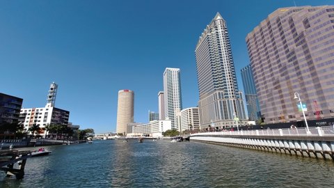 Tampa, FL, USA - 01 19 2022: Beautiful downtown waterfront building in Tampa, Florida