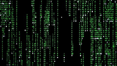 Scrolling Computer Ascii codes - Machine Language - Hacker Code Animation