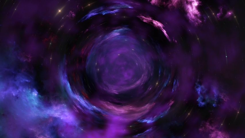 Rotating space time dream vortex in dark purple nebula clouds Royalty-Free Stock Footage #1087514174