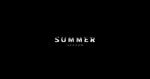 Cinematic Summer Season Title Video Template. And 4k Animation text of a dynamic zoom. Motion graphics on a black background.  Spring, and summer season with 
background.