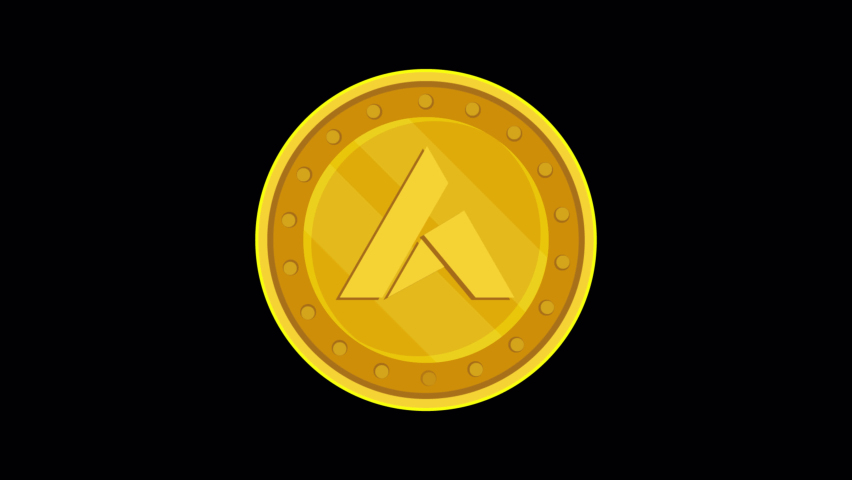 Animated Ardor icon designed in flat icon style with Golden color, Cryptocurrency, or digital currency concept icon.