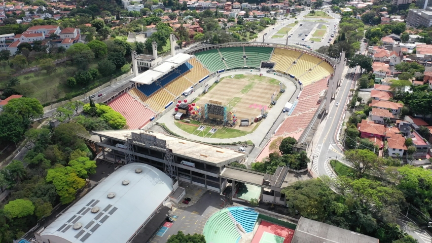 Cityscape of Sao Paulo Brazil. Stunning landscape of downtown district city. Metropolis landscape of landmark city.