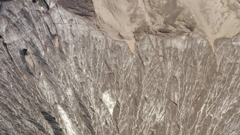 Volcanic Desert Near Katla Volcano In Iceland - aerial drone shot