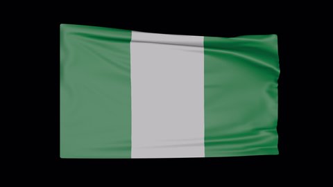 A beautiful viewi of Nigerian flag video. Wonderful shiny flag. Sign of Nigeria. Background, Looped, Flag HD resolution.  Nigerian flag Closeup. Full HD vide.