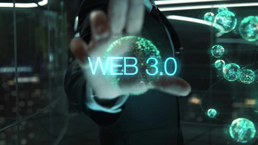 Web 3.0 with Business Transformation hologram concept Royalty-Free Stock Footage #1087556801