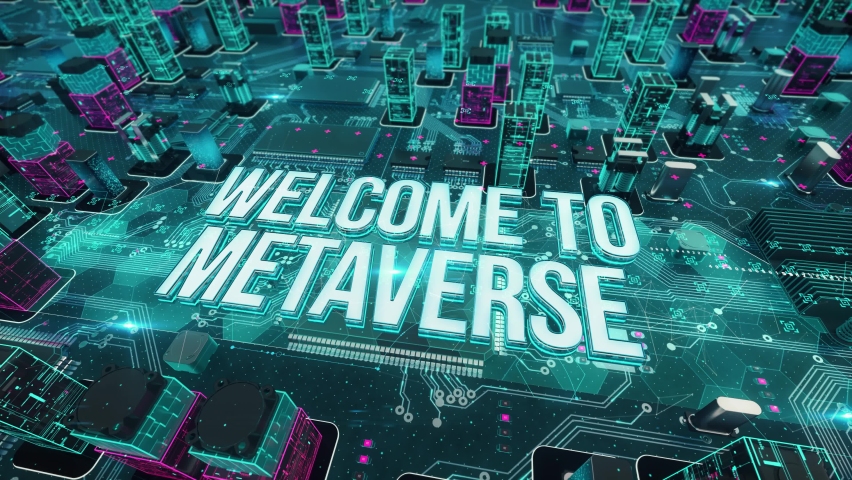 Welcome To Metaverse with digital technology hitech concept | Shutterstock HD Video #1087556819